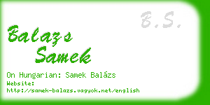 balazs samek business card